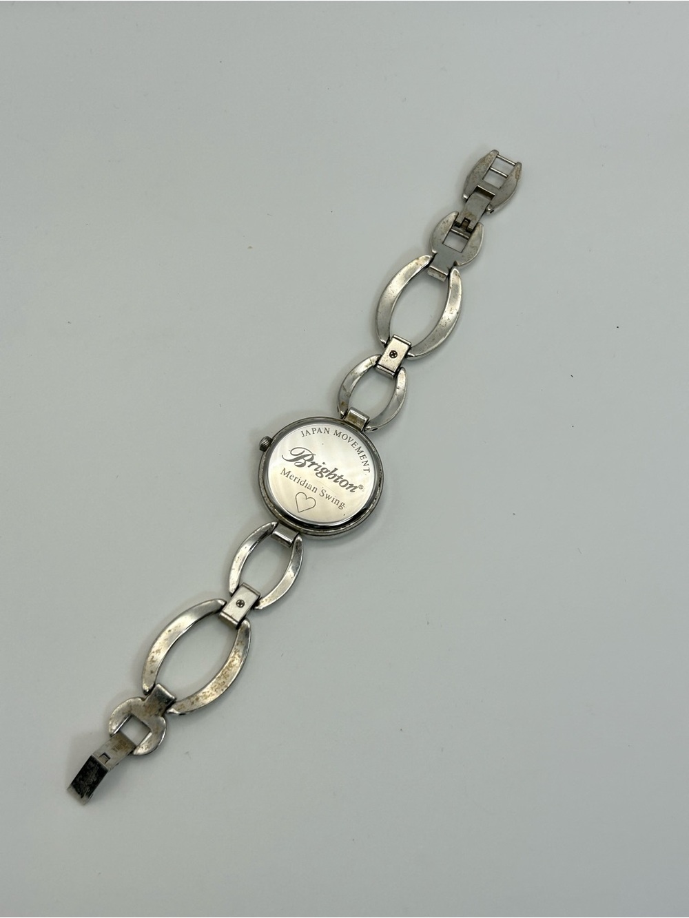 Brighton Meridian Swing Watch Silver Plated Clear Crystals 8" Needs New Battery - Picture 5 of 12